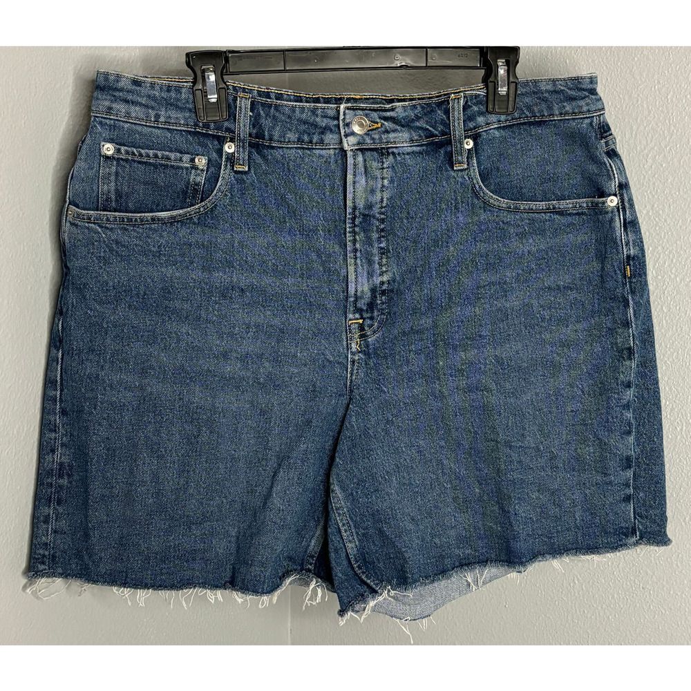 FREE ASSEMBLY HIGH RISE RAW HEM CLASSIC CONCERT CASUAL REAL DENIM SHORTS SZ. 16